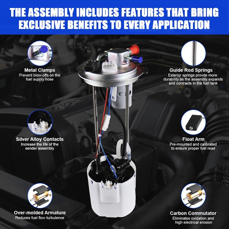Fuel Pump Assembly Compatible with Chevy Silverado 1500 2014-2018 &
