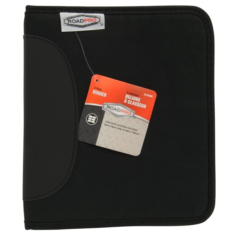 Roadpro LB-004BK 3-Ring Looseleaf Log Binder - Black