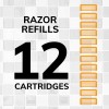 BIC 12 Refill Bic Flex 5 Refillable Razor Cartridges for