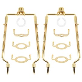 Aribrnten 2Piece Lamp Shade Harp Holder 7Inch Adjustable Lamp Harp Kit Gold Horn Frame Lampshade Bracket