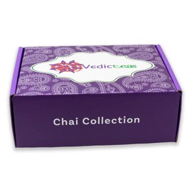 Chai Tea Collection, Tea Gift Box Set for The Holiday & Christmas, 5 Teas Loose Leaf 30g Each & Tea Tong by Vedic Teas
