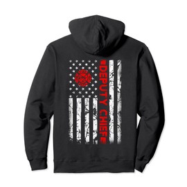 Firefighter USA flag gifts Patriotic Deputy Fire Chief Pullover Hoodie