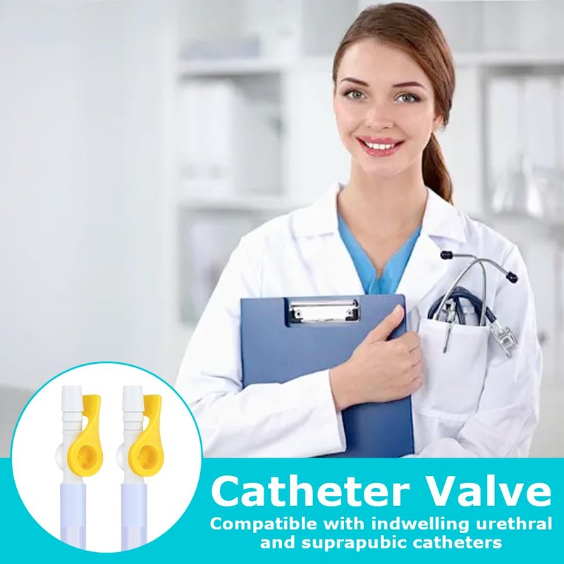 2 PCS Catheter Valve Easy to Use Urine Drainage Catheter