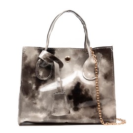 IRIA QUINTANA. Zandobbio Mini PVC Tote Bag, 19.5 x 9 x 16 cm, Colour: Black, Black/White, Utility