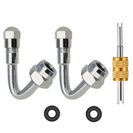 Valve Stem Extenders,45 Degree 90 Degree 135 Degree Tire Valve Extension Compatible for Dual Wheels Passenger Cars, RV, Stroller, Bicycles, Motorcycles and Trailers (2 Pack 45 Degree)