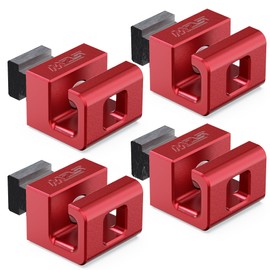 MZS Tie Down Anchors, Bed Rail Cleats T Slot Nuts Compatible with Tacoma/Tundra/Ram 1500/Gladiator Deck Rail System Rope Point for Cargo Trailer, Replaces PT278-35160 Aluminum (Red, 4pcs)