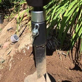 Garden Drill Adapter, Auger Adapter 1 to 3 Drill Adapter Carbon Steel Round Chuck 2 Pits 2 Slots Garden Auger Drill Connector Garden Tools, with 3 Interchangeable Drill Bits