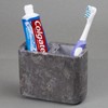 74814 Charcoal Marble Stone Rectangular Toothbrush, Paste Holder Organizer, 5-1/2"