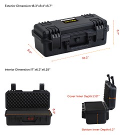 MEIJIA Premium Waterproof Hard Compact Camera Case with customizable fit foam,Full Protection with Light&Convenient Design,18.3"x8.4"x6.7",Elegant Black