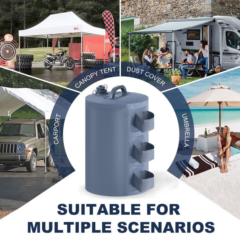 MASTERCANOPY Canopy Heavy Duty 88LBS Weight Water Bag 4pcs/Pack Gray