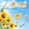 Fidget Rings for Anxiety for Women Sunflower Initial Letter Spinner
