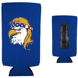 Bald Eagle Mullet Magnetic Slim Can Coolie (Royal Blue, 1)