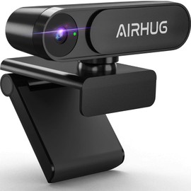 AIRHUG WEB Camera, 2K No Microphone, HD Webcam, 5 Megapixels, 30 FPS, 78° Wide Angle, Automatic Light Correction, Plug and Play, Prevents Voyeurism, Privacy Shutter, Protects Privacy, Clip/Stand, Easy