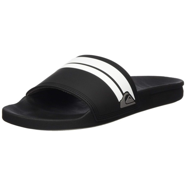 Quiksilver Men's Rivi Slide Sandal Open Toe, Black Black Black White Xkkw, 12