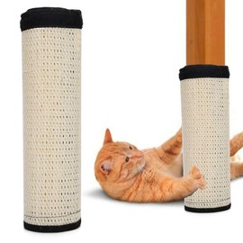 Table Leg Scratch Board, Sofa Scratcher Mat Furniture Protect Sofa Sisal Scratch Protect, White Table Leg Furniture Protection Pets for Cats(White)