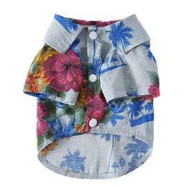 Tangpan Summer Pet Daisy Hawaiian Beach Plaid Print Shirts Clothes for Dog S11 Blue L
