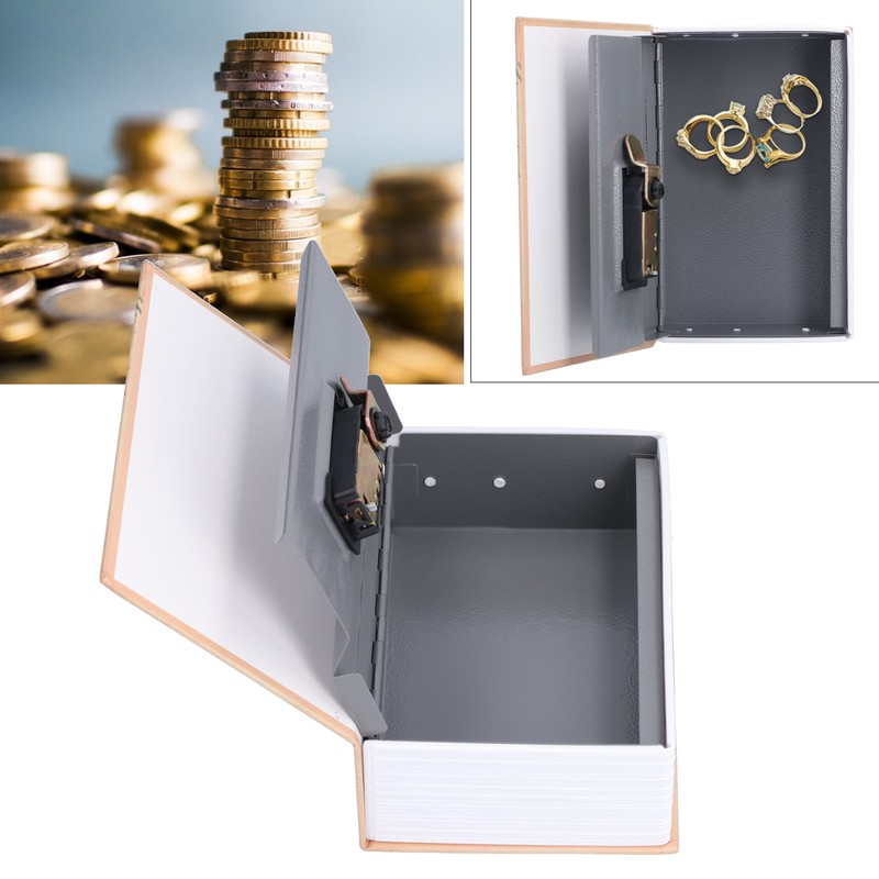 Mini Money Box with Stianless Steel Liner Simulation Book Shaped