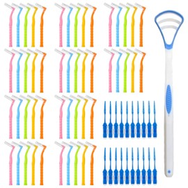 70 Pieces Interdental Brushes Teeth Cleaning Spaces Dental Brushes Interdental Brushes - Brushes for Interdental Cleaning Spaces Mouth Cleaning (6 Sizes)