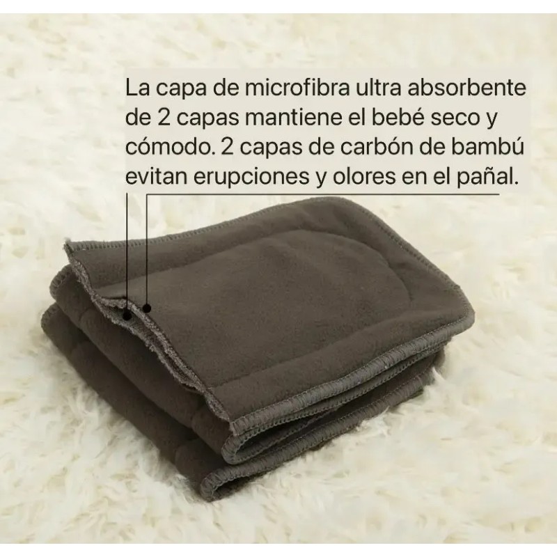 5 Absorbentes Nocturnos Charcoal 5 Capas Alva Baby Original