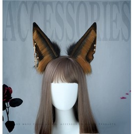 Fxaelian Comic Anime Big Dog Puppy Doggy Ears Headband Hairhoop Bendable Cosplay Headpiece Hairband Headwear Black Spots