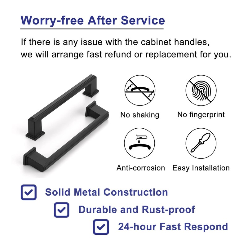 ASKANO 10 Pack 5 Inch Hole Centers, Matte Black Cabinet