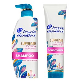 Head & Shoulders Supreme, Champú y acondicionador para el cuidado del cuero cabelludo seco y la caspa, con aceite de argán y esencia de rosa, calma y 