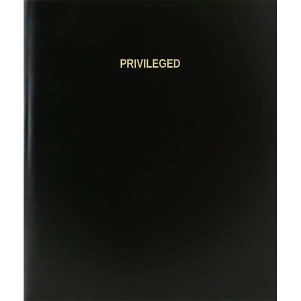 BookFactory Privileged Log Book/Journal/Logbook - 120 Page, 8.5''x11'', Black Hardbound