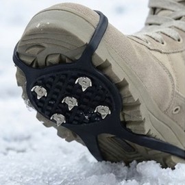 Portable 5-pin crampons, non-slip spikes for snowy and icy roads, winter hiking, 1 pair 220- 220-290mm 3ea