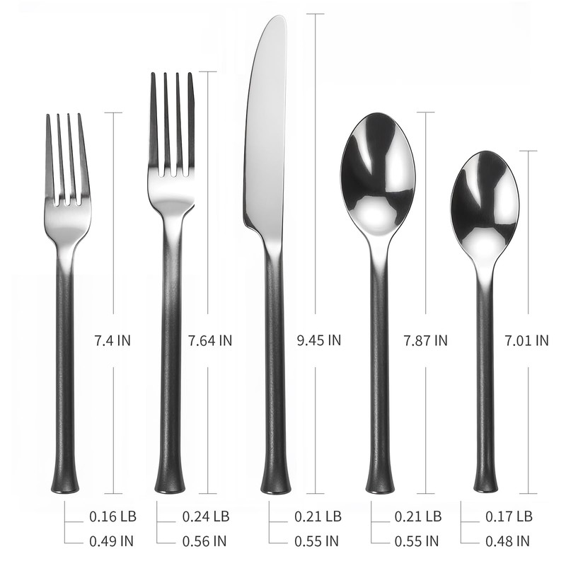 Kelenfer Silverware Set Flatware Set Stainless Steel Cutlery Set Vintage