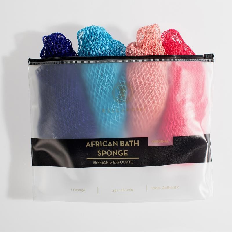 4 Piece African Exfoliating Net Sponge Bundle, Ethically Sourced from