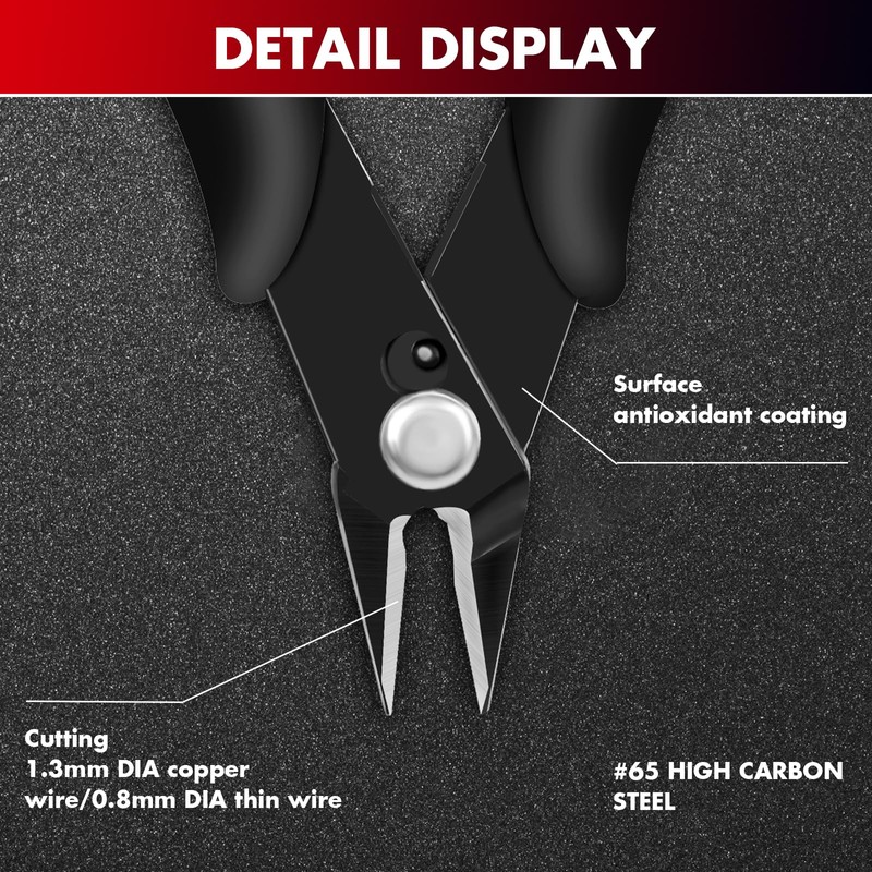 MTHKLO Wire Cutter Precision Diagonal Plier Tool Side Cutting for