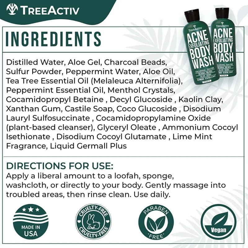 Treeactiv Gel Corporal Exfoliante Para Acné Espalda Glúteos