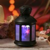 LED Lantern with Effect, Decorative Mood Lantern (Black - Coloured