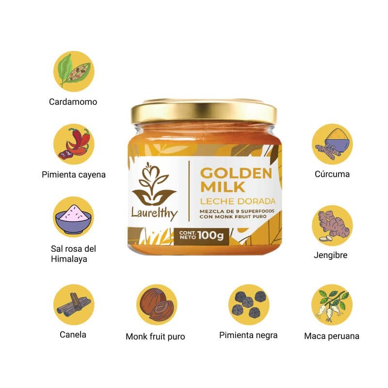 Laurelthy Golden Milk - Leche Dorada En Polvo 100g