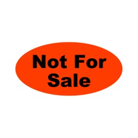 1,500 Labels Total - Not for Sale Food Stickers Red 1.5x1-inch Oval Retail Packaging Self-Adhesive 3 Rolls with 500 Labels/Roll