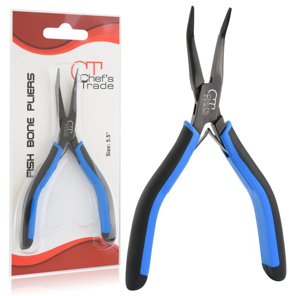 Fish Bone Pliers/Tweezers Stainless Steel Curved With Non-Slip Grip