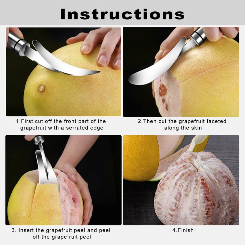 Klyuqoz Grapefruit Knife Curved Serrated, Grapefruit Knife Pack of 2,