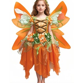 Petitebella Fairy Costume Dress 1-10y (Orange, 1-2 Years)