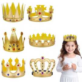 lbxtswpl King Crowns, 5PCS King Queen Crowns, Party Hat King Queen Crowns, Dress Up Accessories for Child Adult, Kids Adult Birthday Headwear Birthday Crown for Birthday Party Supply