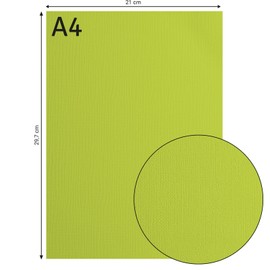 Florence Cardstock Textured - Coloured Card Making Supplies A4 - Green - 10 Sheets - Coloured Paper for Scrapbooking, Card Making, Die Cutting and Paper Crafts - 216 GSM - Lime