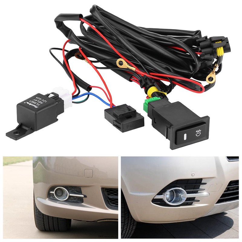 Fog Light Switch Wiring Kit 12V 40A Car LED Fog