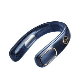 Covilim Neck Fan - 4000mAh Portable Neck Fan with Bladeless Personal Fan Display, 4 Turbo Boosters, Adjustable Width, Digital Display, Suitable for Sports/Travel/Outdoor Work (Blue Color)