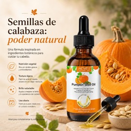 Aceite Orgánico Semilla de Calabaza Potenciador Crecimiento Cabello, Pestañas y Cejas Hidratante 100% Natural, Prensado en Frío, Multiuso Piel y Cabello