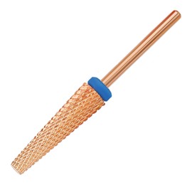 Super Long 5 in 1 Nail Drill Bits, Professional 3/32'' Carbide Tungsten Two Way Rotary Nail Cleaner Nail Bits, Suitable for Manicure Pedicure Cuticle Gel Polishing Acrylic Nails (Rose Gold, Medium-M)