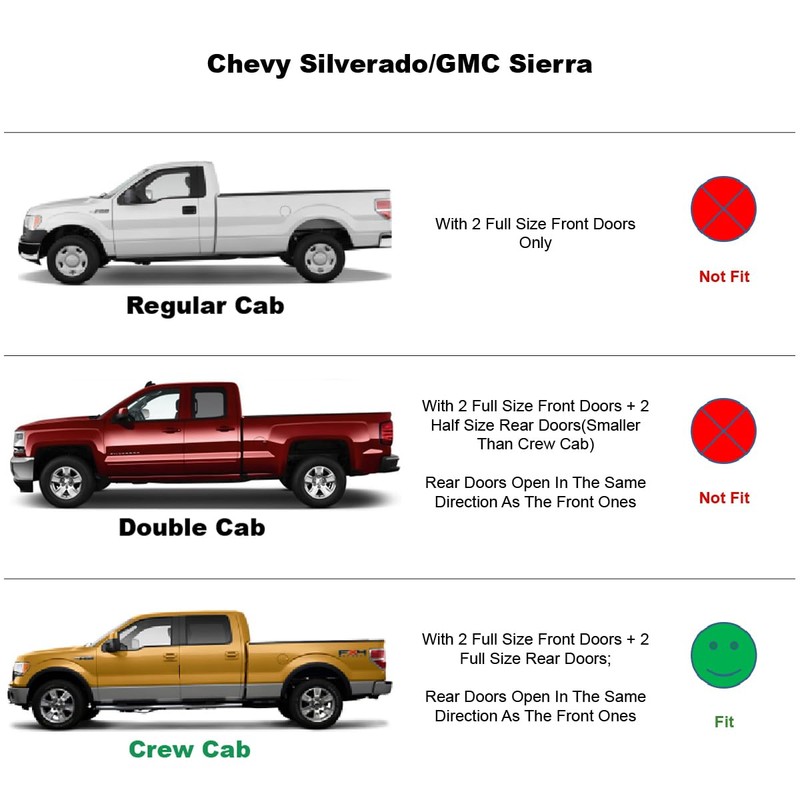 Window Visor Rain Guard for 2019-2026 Silverado/Sierra 1500 Crew Cab