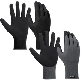 NoCry Men Gardening Gloves - Rubber Garden Gloves for Men Touchscreen and Strong Grip Garden Gloves for Men Weeding Garden Gloves; Size Medium