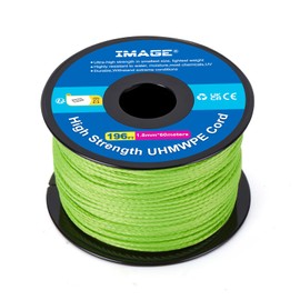 IMAGE Ultra - Strong 100% UHMWPE Braided Cord (1.8mm, 660LB) - 60m/196ft, Abrasion & Flame Resistant, Ideal for Outdoor Activities Like Tree Climbing, Camping & Climbing