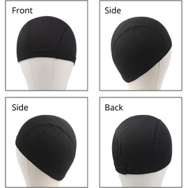 6 paquetes de malla elástica con cúpula de malla transpirable para hacer pelucas, negro, S