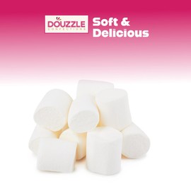 DOUzzle Large Vanilla White Marshmallows - Big Soft Marshmallows for S’mores, Roasting, Campfires & Snacking (8 OZ, 2 Pack) Nut Free, Gluten Free, Fat Free - Kosher Parve