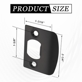 12 PCS Door Strike Plate, Strike Plate with 24*Reinforced Screws, Door Plates for Interior Doors for Knob or Latch, Matte Black Finish